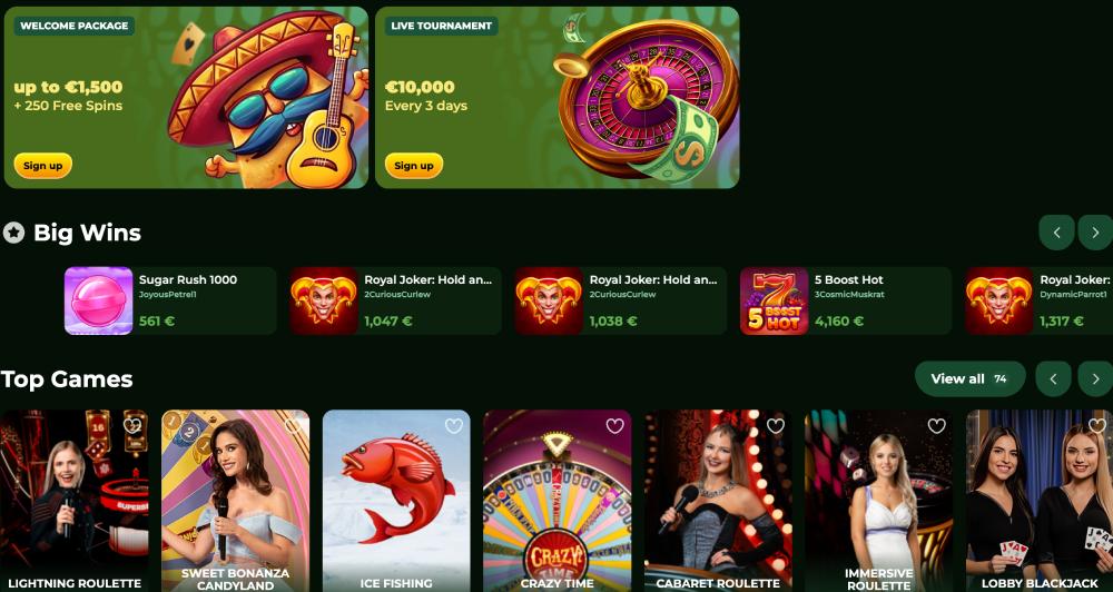 Depositi e prelievi disponibili su Casinacho Casino Italia